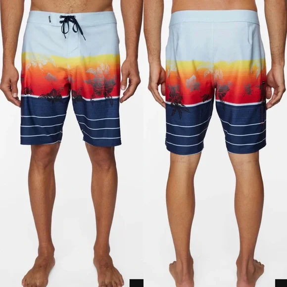 NWT O'Neill "Hyperfreak Heist Print" 20" Tropical Boardshorts Size 28 - Picture 6 of 6